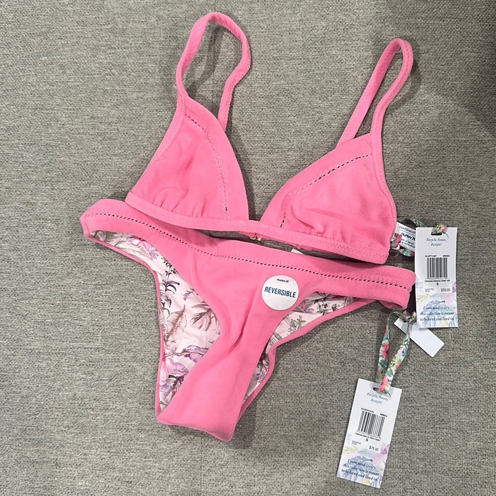 LoveShackFancy Pink Reversible Bikini